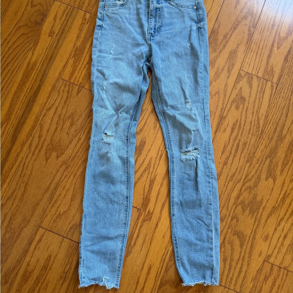 H&M curvy leggings ultra high waist ankle length size 2 distressed
